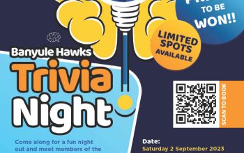 Banyule Hawks Trivia Night Flyer